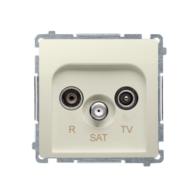 Simon Basic Gniazdo antenowe R-TV-SAT przelotowe  1x wejście: 5 MHz–24 GHz beż BMZAR-SAT10/P.01/12 (BMZAR-SAT10/P.01/12)